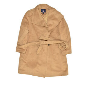 London Fog Women's Tan Wool Blend Pea Coat Regular Size XXL Classic Warm